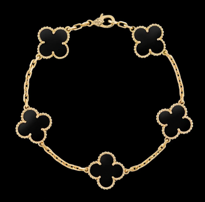 Pulseras Trébol en Plata 925 chapado Oro 18k + Caja de Regalo