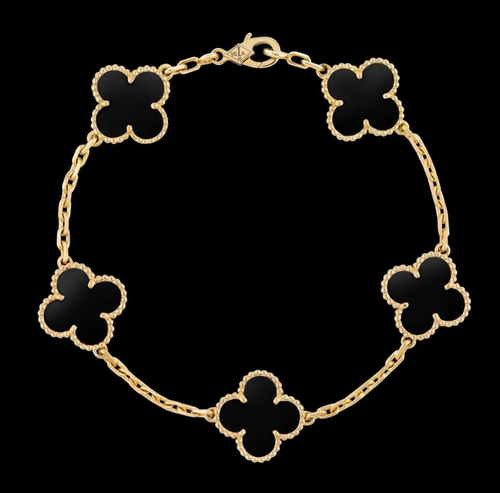 Pulseras Trébol en Plata 925 chapado Oro 18k + Caja de Regalo