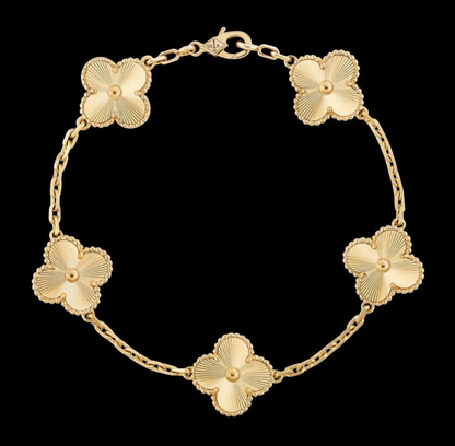 Pulseras Trébol en Plata 925 chapado Oro 18k + Caja de Regalo